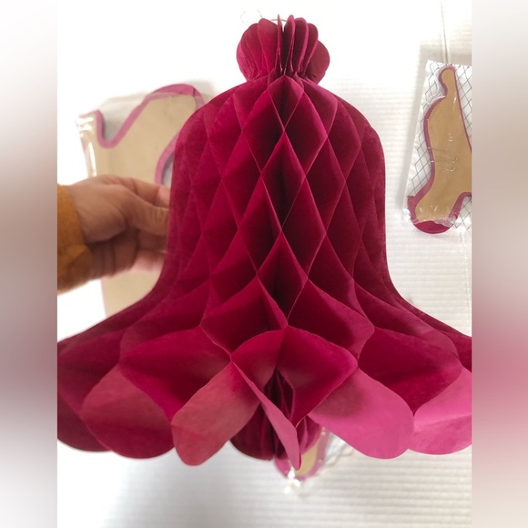 Vtg Honeycomb Bell Decorations Pink - Picture 5 of 12